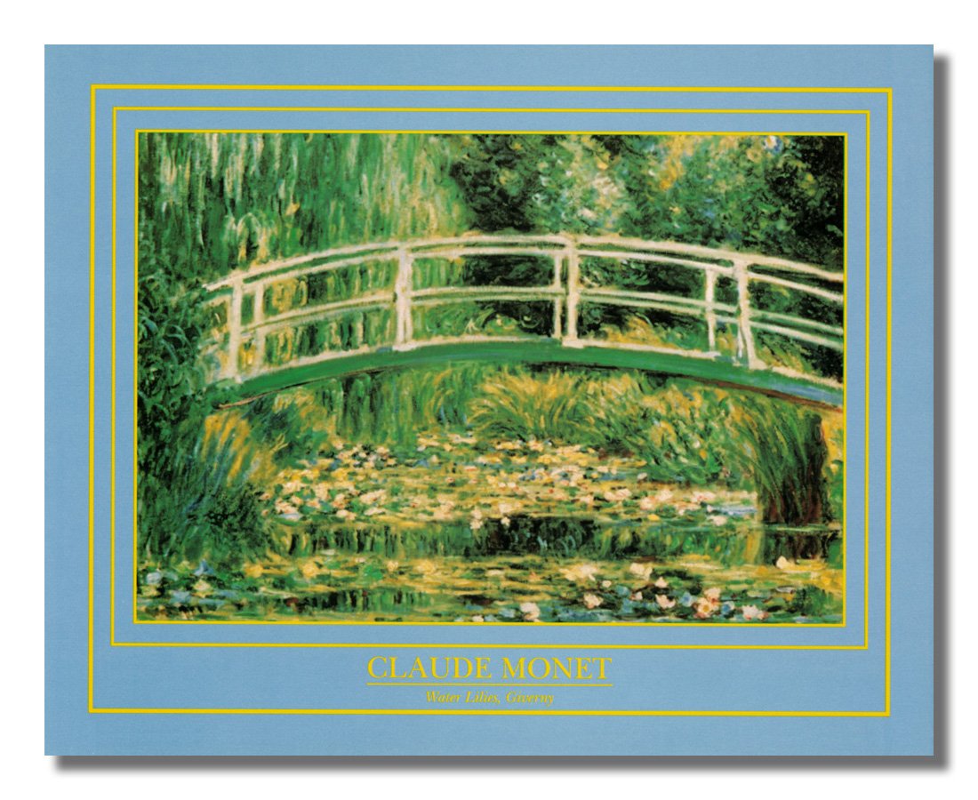 Claude Monet Water Lilies Giverny Framed Art Print - Impressionist Wall Decor for Living Room, Bedroom & Office