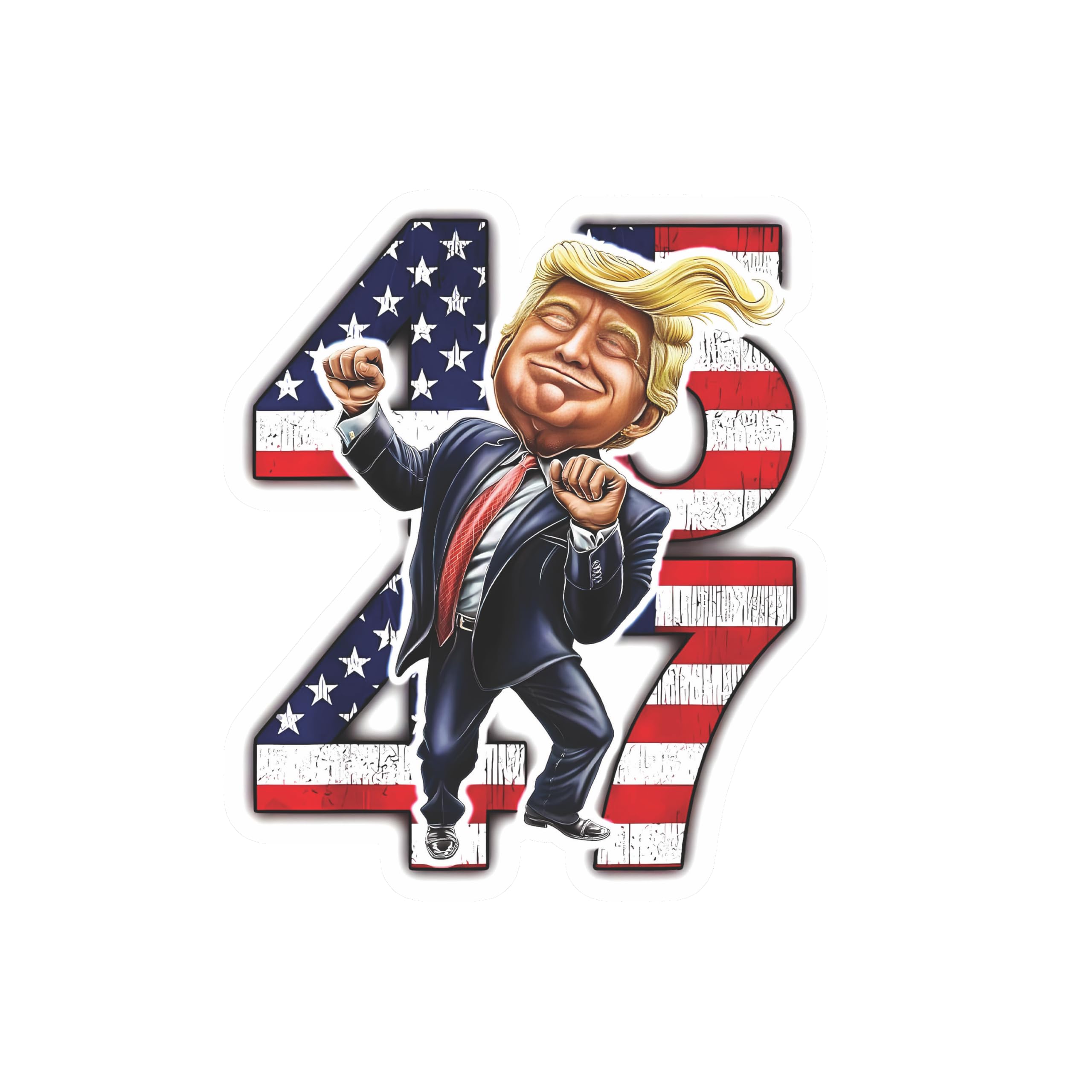 Trump Stickers (6in Large) - Waterproof Bumper Decals for Cars, Funny 45 47 Trump Car Stickers 2025 | Perfect for Political Supporters, Campaign Events & Vehicle Decoration | Trump Dance Design by TKMG