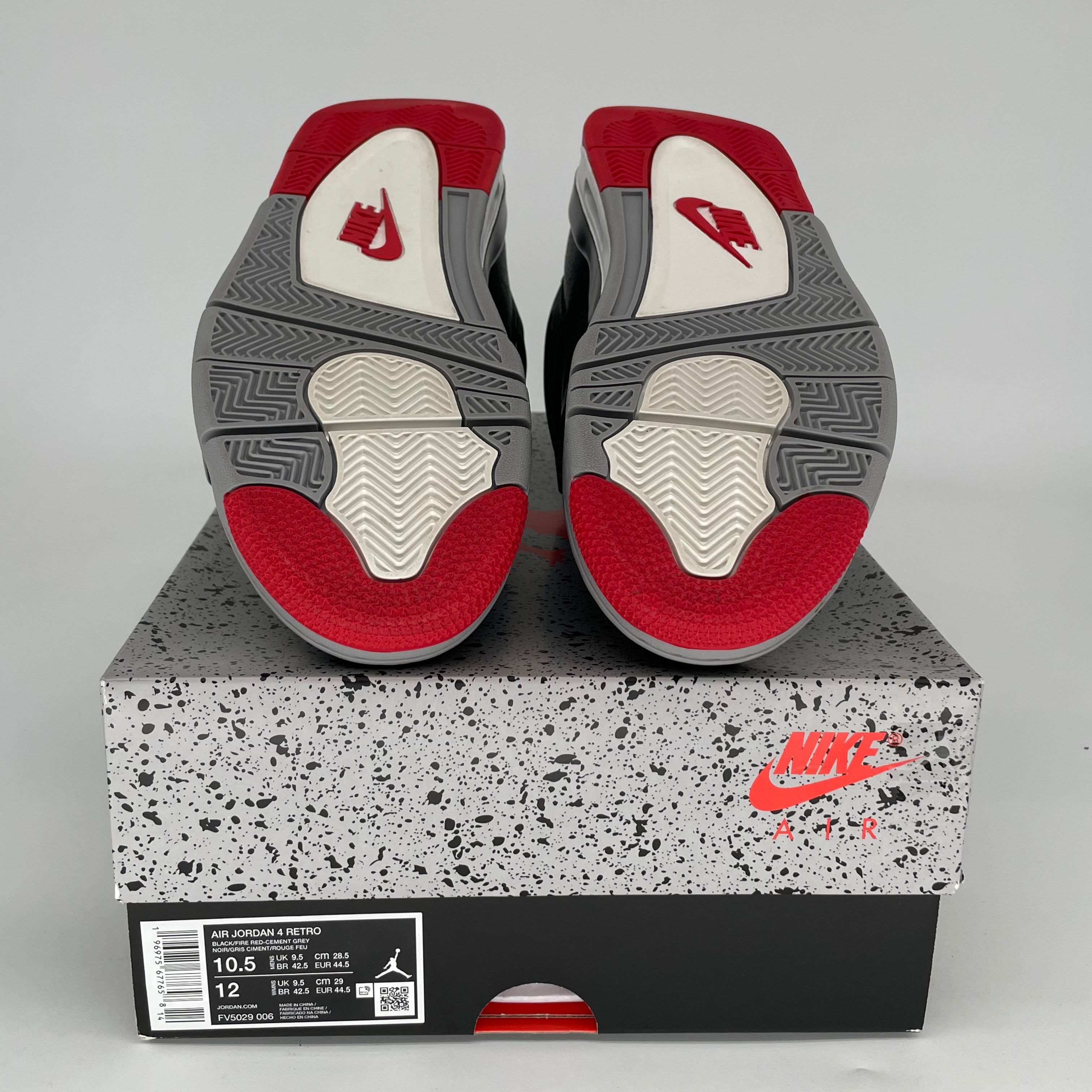 Original Air Jordan 4 Bred Reimagined Men's Size 10.5 Basketball Shoes FV5029-006 - Perfect for Streetwear & Sneaker Collectors