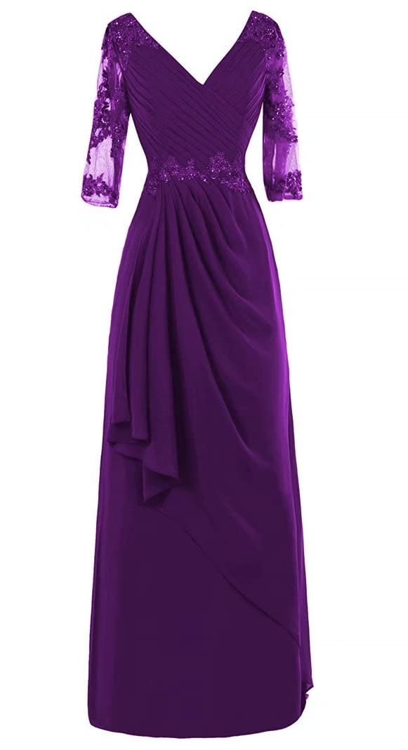 Elegant Plus Size Mother of The Bride Dresses with Sleeves - Long Formal Wedding Gown for Evening Party & Special Occasions | Perfect for Weddings, Receptions, and Formal Events