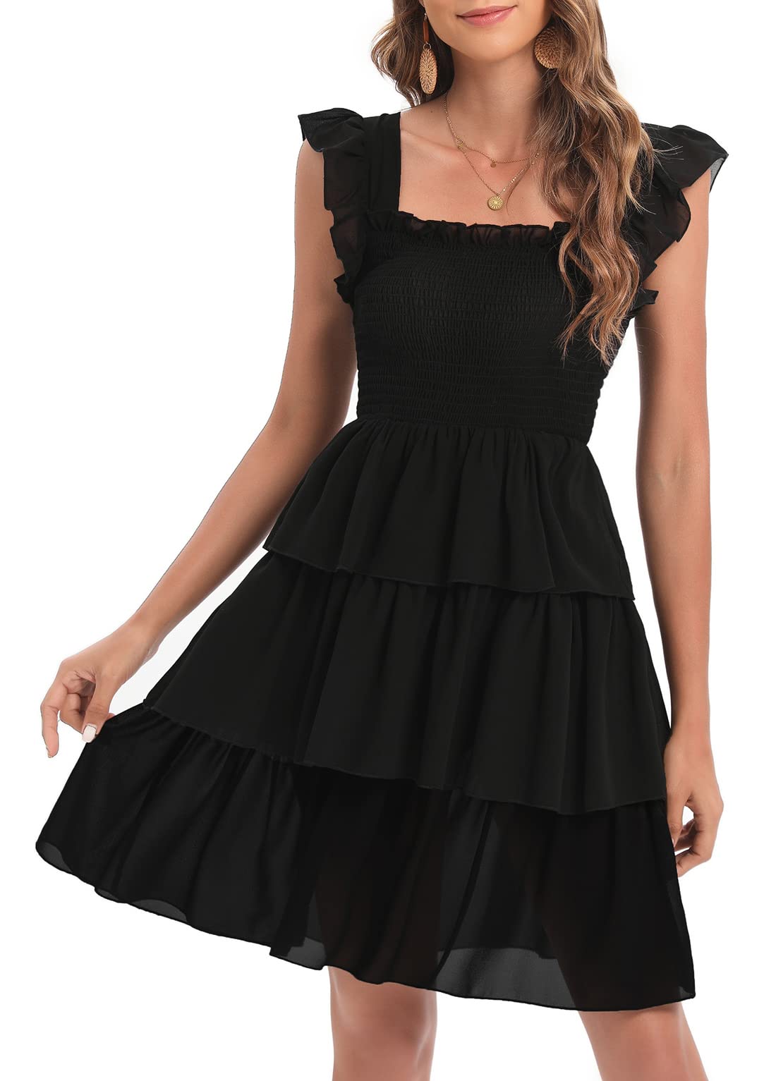 Floral Boho Summer Dress for Women - Casual Layered Swing Mini Sundress | Perfect for Beach Vacations, Outdoor Parties & Summer Getaways