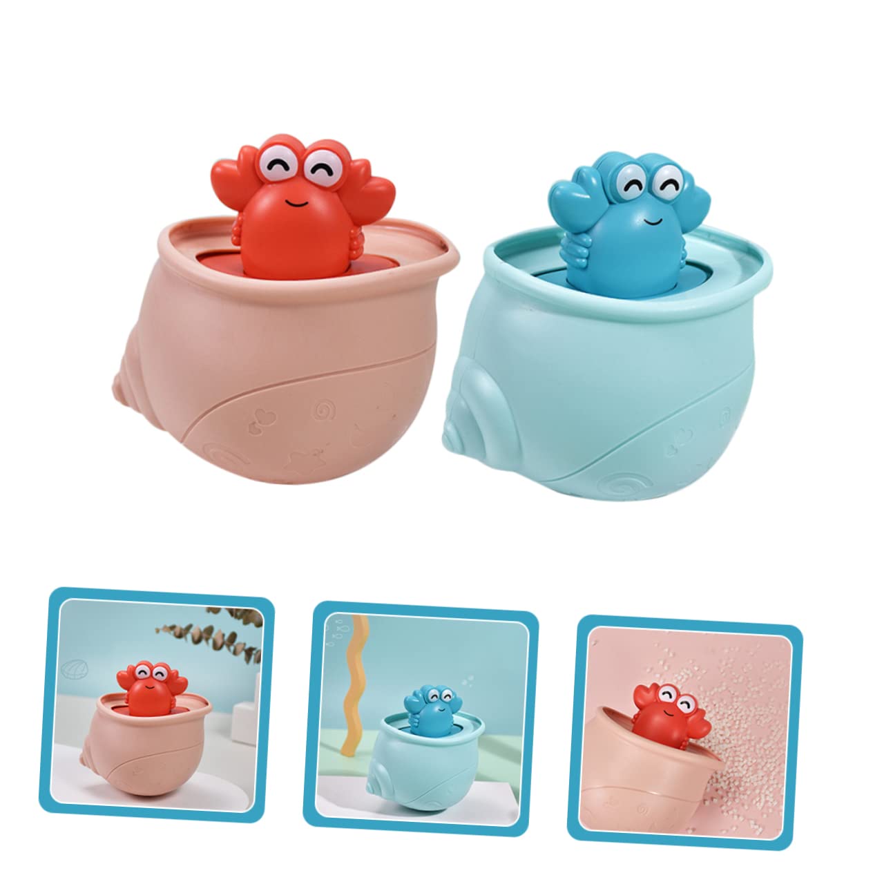 HEMOTON 10-Pack Floating Crab Bath Toys - Wind-Up Ocean Animal Bathtub Toys for Kids, Plastic Water Play Set - Perfect for Pool Parties & Toddler Bath Time Fun