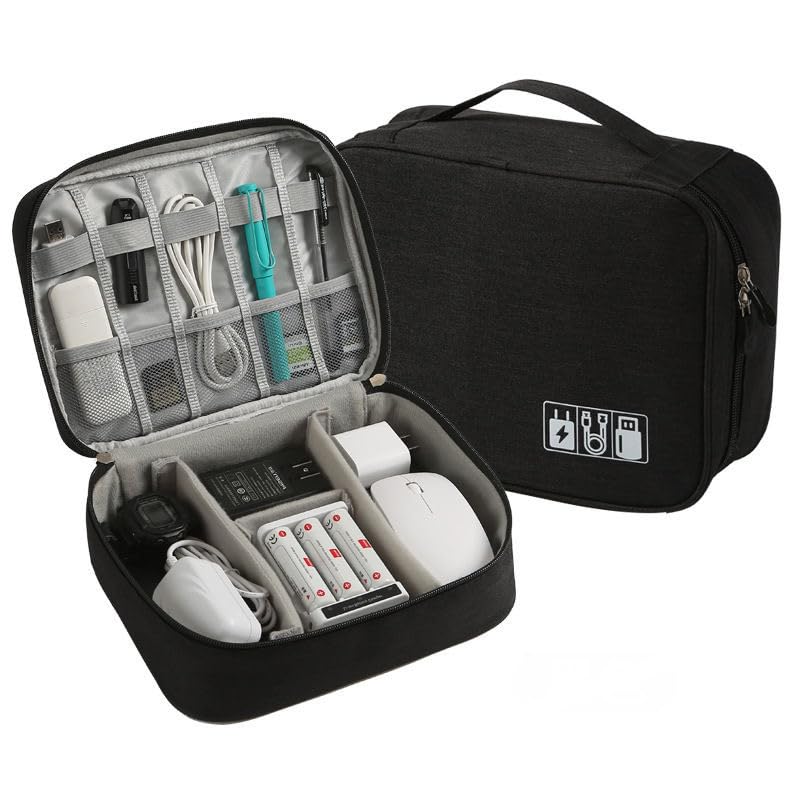 Travel Cable Organizer Bag - Universal Electronics Accessories Case for Chargers & Power Banks | Perfect for Business Trips & Daily Commute