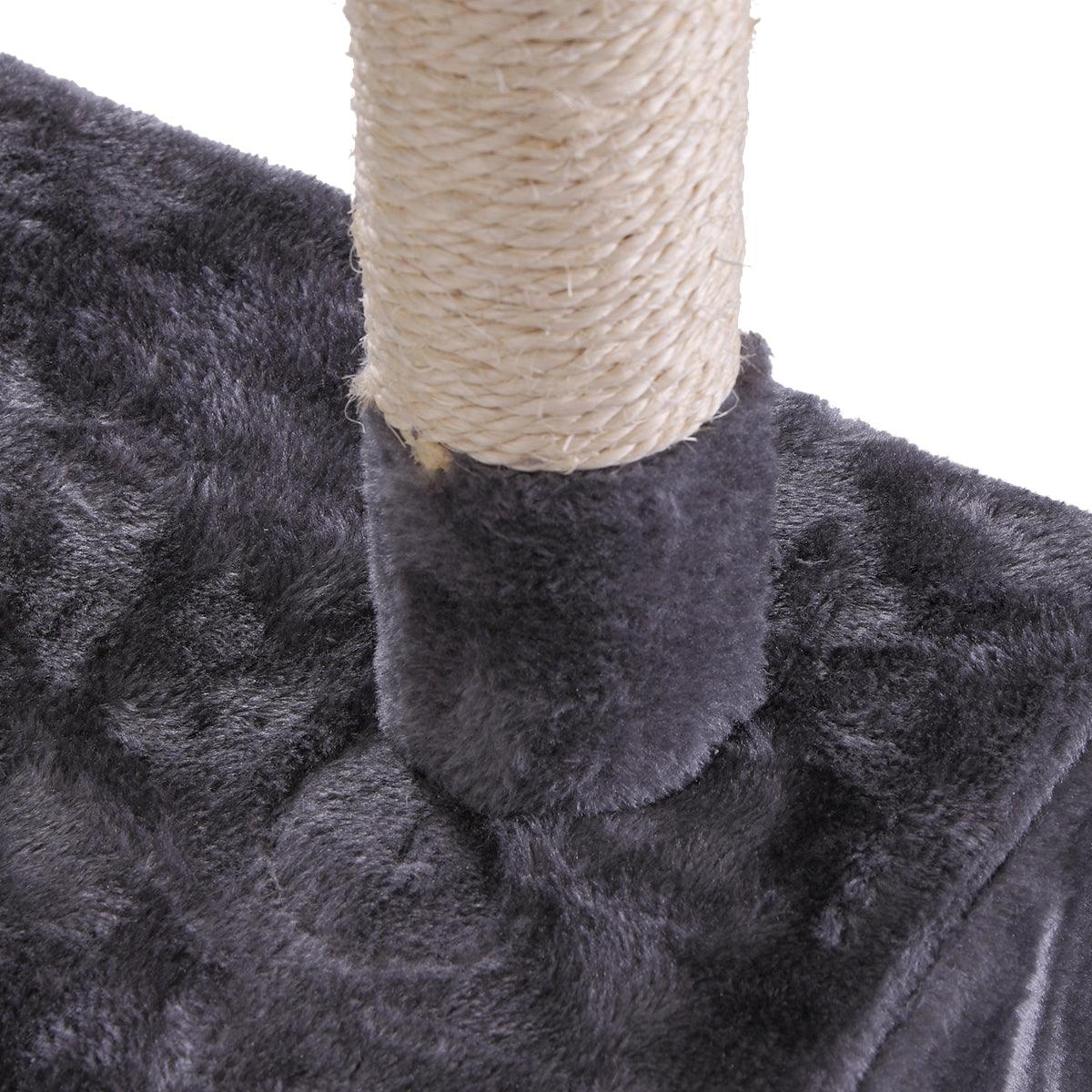Premium Cat Tree Tower with Scratching Ball, Plush Cushion, Ladder & Condos - Multi-Level Indoor Cat Furniture for Play, Rest & Climbing (Gray) - Perfect for Small Spaces & Active Cats