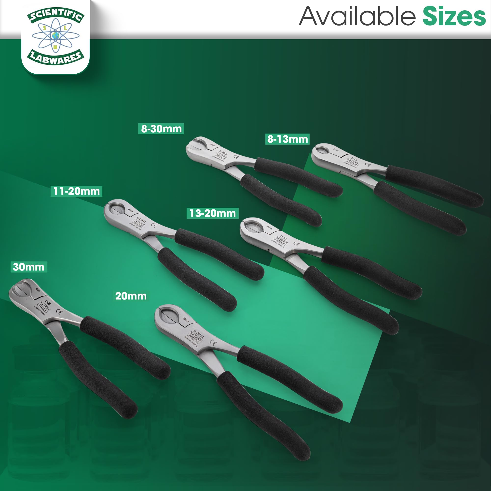 Dual Action Decapper Pliers for Crimped Vials and Bottles - 13mm & 20mm Lab Tools for Scientific Research and Pharmaceutical Use - Perfect for Laboratory, Medical, and Home Brewing Applications