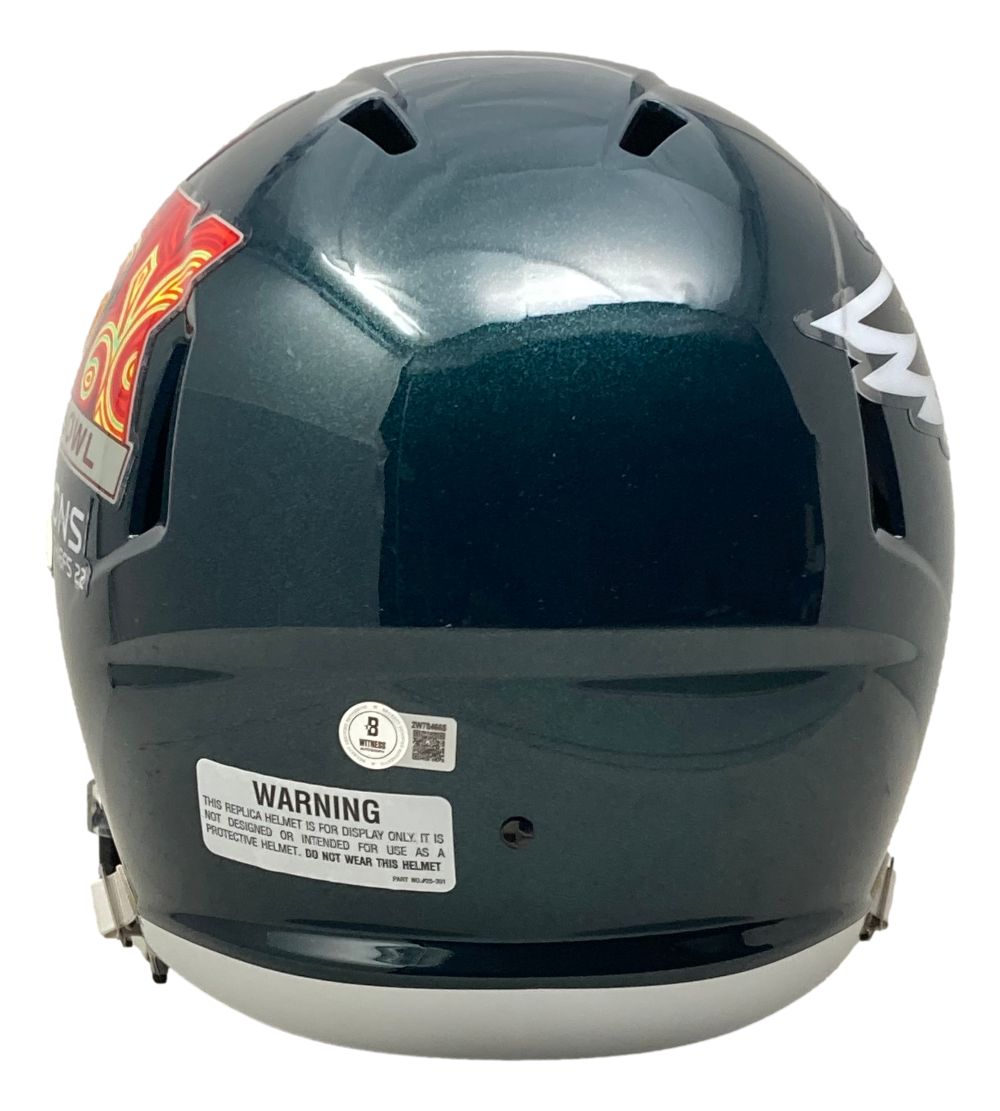 Authentic Nick Sirianni Signed Philadelphia Eagles Super Bowl LIX Replica Football Helmet with Display Case - Perfect for Eagles Fans, Sports Memorabilia Collectors, and Home/Office Decor