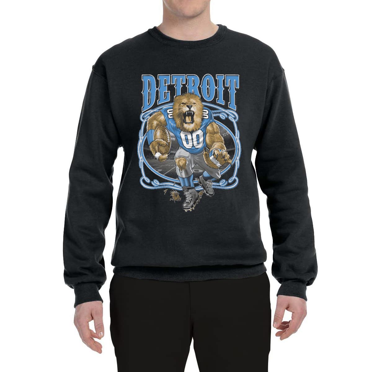 Detroit Fan Crewneck Sweatshirt - Wild Bobby DET Pride for Football Games