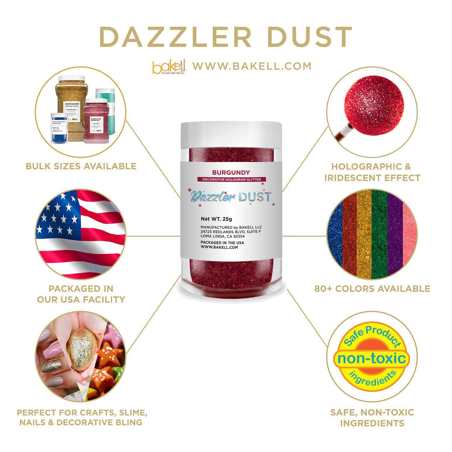 Burgundy Dazzler Dust® - 1lb Bulk Glitter for Crafts, DIY Projects, Nail Art & Home Decor | Premium Cosmetic Grade Fine Glitter Powder for Slime, Resin, Soap Making & Party Decorations