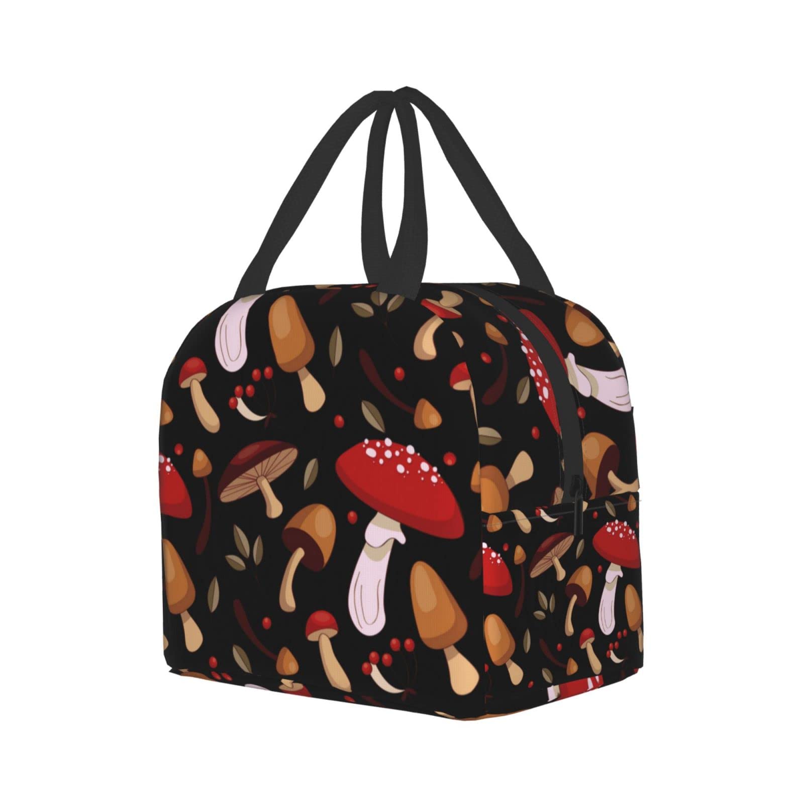 Insulated Lunch Bag with Cute Mushroom Print - Reusable & Leak-Proof Meal Container for Work, School, Travel & Picnic | Portable Tote for Men & Women | BPA-Free Food Storage