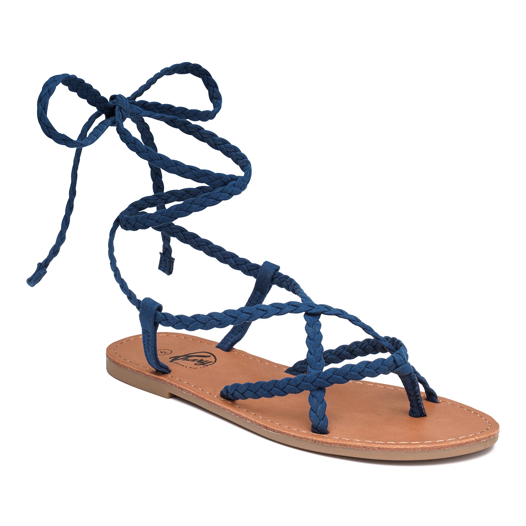 Women's Trary Lace-Up Gladiator Sandals - Open Toe Flat Dressy Summer Sandals for Beach & Casual Wear | 2023 Trendy Women's Fashion Footwear