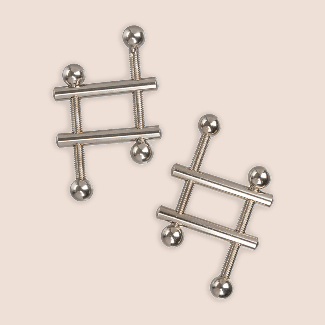 Nipple Grips Crossbar Nipple Vices - Adjustable Twin Screw Design for Body Piercing & Jewelry Tightening | Perfect for Body Modification, BDSM, and Piercing Aftercare