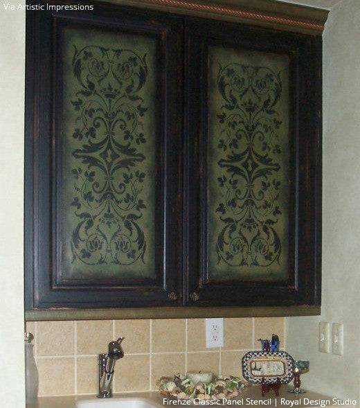 Firenze Classic Panel Stencil - Decorative Wall Painting Template for DIY Home Decor, Furniture & Crafts | Perfect for Renaissance-Inspired Murals, Accent Walls & Upcycling Projects