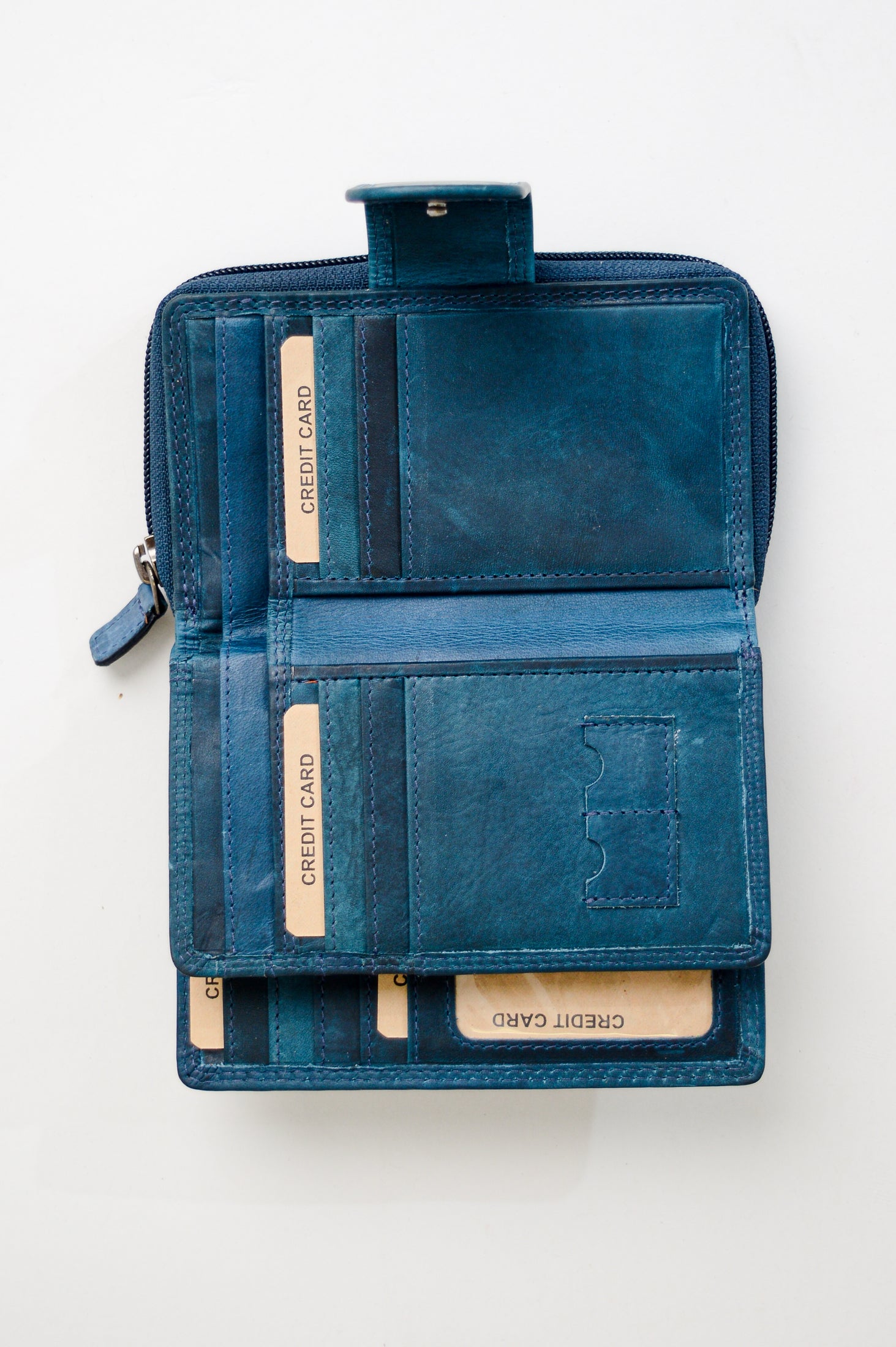 Adrian Klis 5103 Genuine Leather Women's Wallet - Blue | Slim Bifold Wallet for Everyday Use, Gift for Her, Fashion Accessory