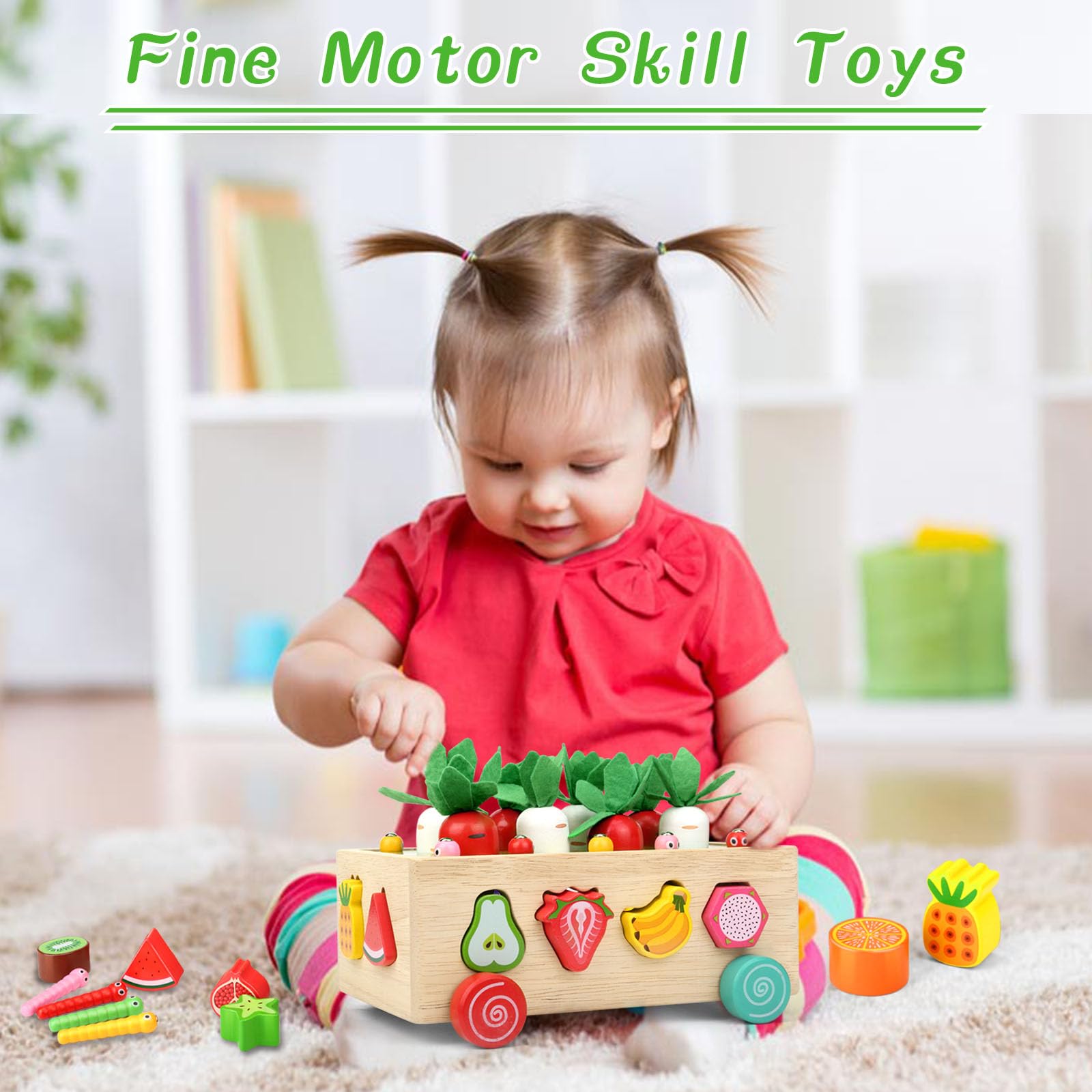 Montessori Wooden Toys for Toddlers 1-3 Years Old - Educational Learning Toys for 1 2 3 Year Old Boys & Girls - Easter Basket Stuffers & Birthday Gifts - Perfect for Early Childhood Development & Holiday Gifting