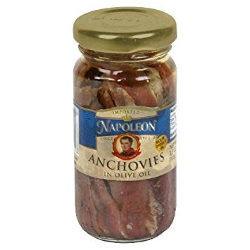 Premium Napoleon Flat Anchovies in Extra Virgin Olive Oil - 3.5 oz Glass Jars (Pack of 12) | Perfect for Caesar Salads, Pasta Dishes & Gourmet Pizza Toppings