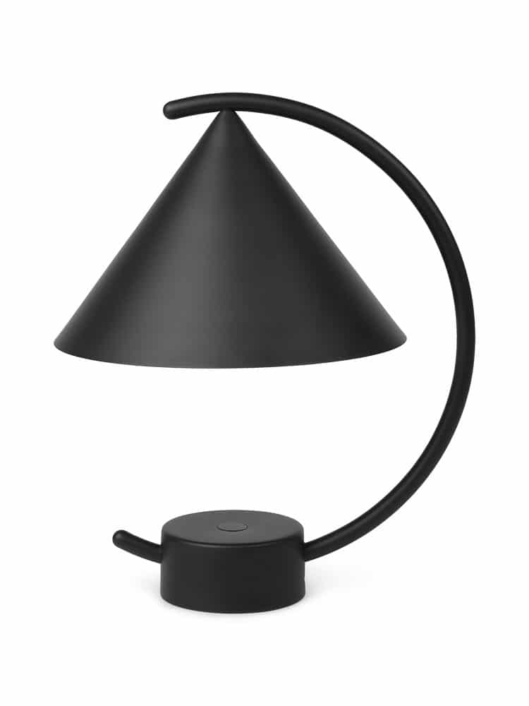 FERM LIVING Meridian Table Lamp - Portable LED Desk Lamp in Black for Home Office, Bedroom & Living Room | Modern Lighting for Reading & Decor