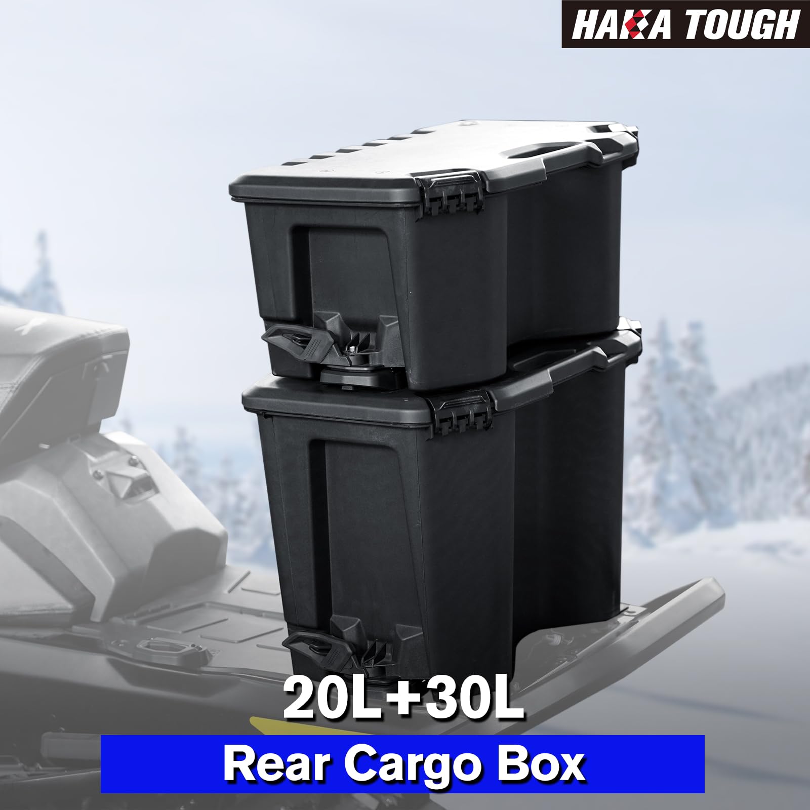 HAKA TOUGH UTV 20L/5.2 Gallon Waterproof Rear Cargo Box for Can Am Maverick X3 MAX, Maverick Trail, Defender & Commander | Durable Storage Bed Accessory | OEM #715007112 Replacement | Perfect for Off-Road Adventures, Hunting & Camping Gear Storage