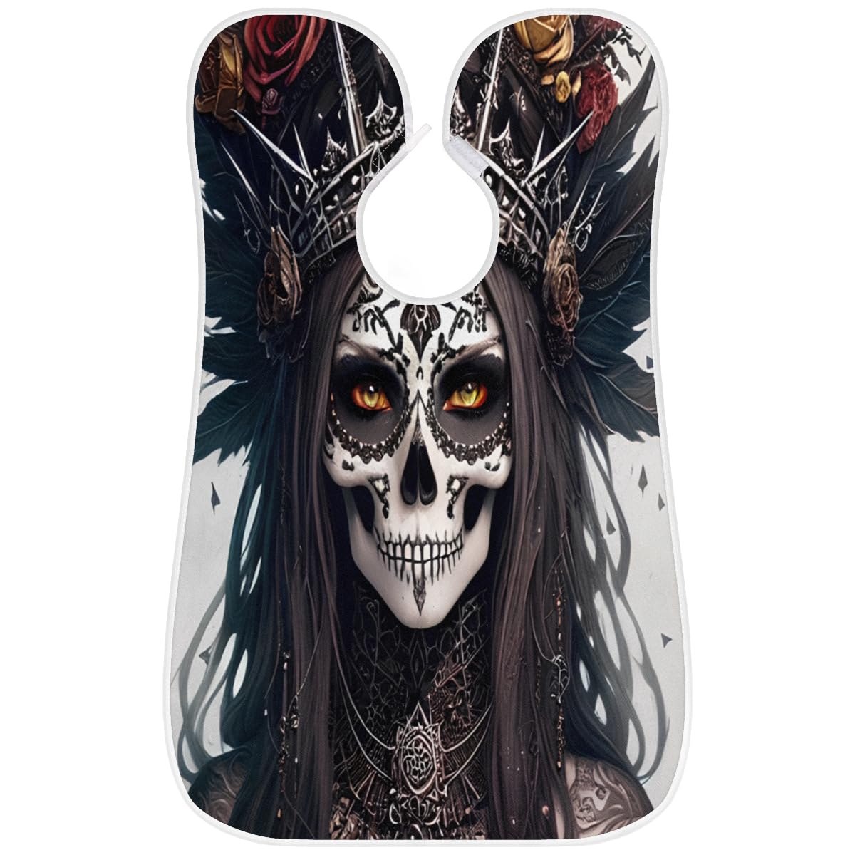 Gothic Retro Skull Beard Shaving Bib for Men - Waterproof Barber Apron for Hair Dye & Makeup Artist - Salon Hair Cutting Cape with Sink Catcher - Perfect Beard Trimming & Lineup Tool for Barbershop & Home Grooming