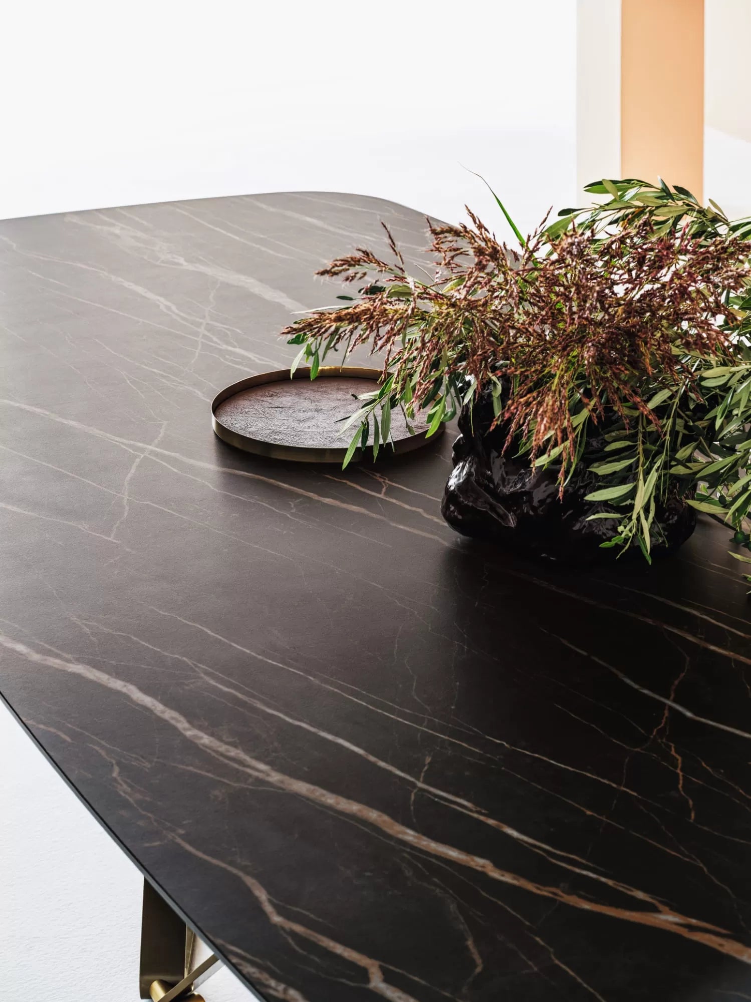 Delta Barrel Marble & Ceramic Side Table - Elegant Home Decor for Living Room, Bedroom, or Office - Durable & Stylish End Table with Natural Stone Finish