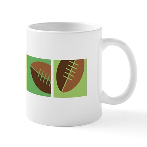 White - Football Border Mugs