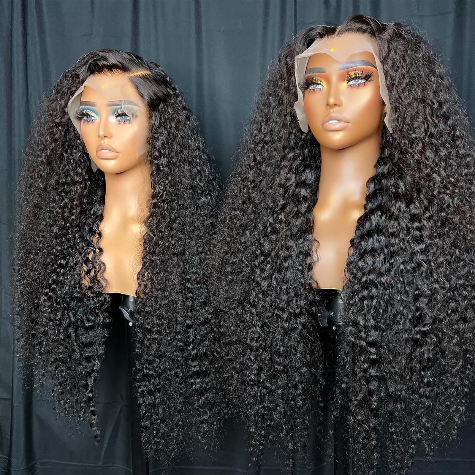 30 Inch Deep Wave Lace Front Wigs Human Hair 13x6 HD Transparent - 200% Density Pre-Plucked Deep Curly Human Hair Wigs with Baby Hair for Women | Perfect for Daily Wear, Cosplay, and Special Occasions
