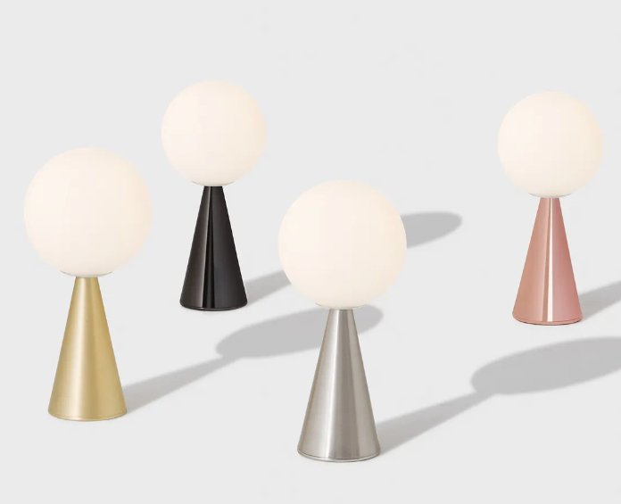 FontanaArte Bilia Mini Table Lamp - Modern LED Bedside Night Light for Bedroom, Living Room, and Office Decor