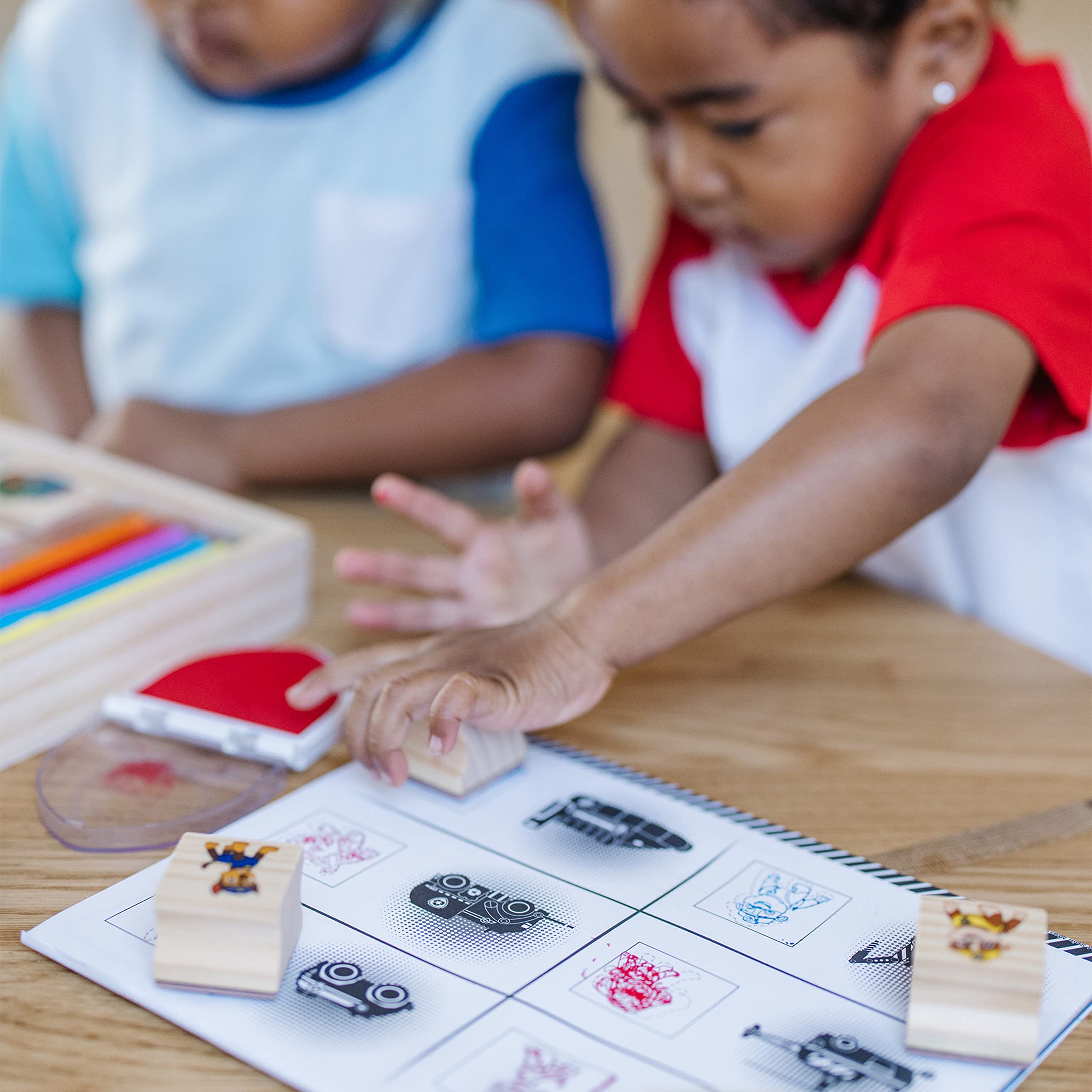 PAW Patrol Wooden Stamps Set with Markers - Kids Art Activity for Creative Play