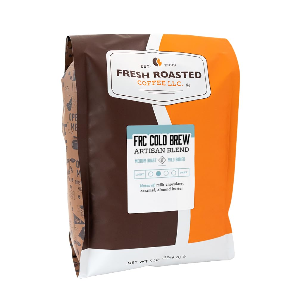 Fresh Roasted Medium Roast Coffee Beans - 5 lb Bag, Kosher Certified, Coarse Ground for Cold Brew - Perfect for Iced Coffee, Home Brewing & Coffee Shops