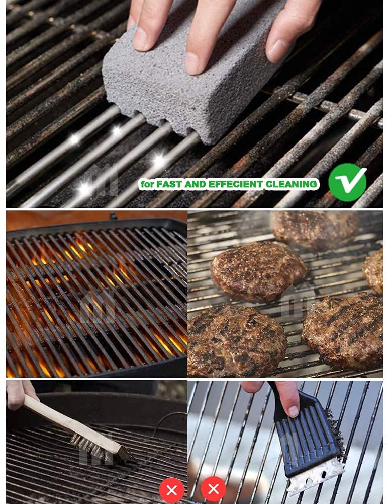 Blackstone Griddle Scraper & Cleaning Brick Kit - 3 Pack Eco-Friendly Grill Cleaner for BBQ, Pool, Oven, Baking Steel & Flat Top Cookers | Removes Tough Stains & Residue | Perfect for Outdoor Cooking, Camping & Backyard BBQs
