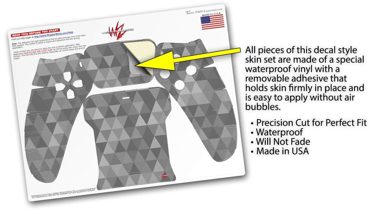 Sony PS5 DualSense Skin Wrap - Triangle Mosaic Gray for Gaming Protection