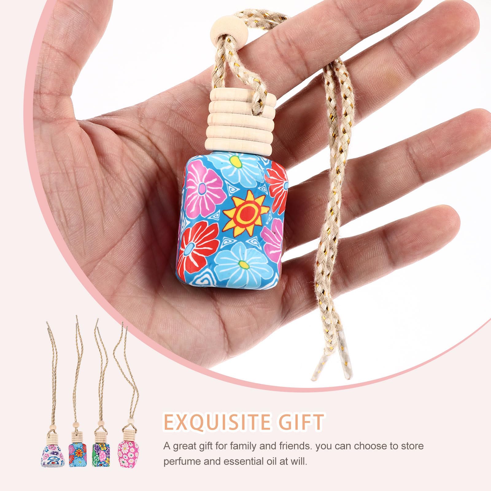 8Pcs Empty Car Air Freshener Bottles - Essential Oil Diffuser & Perfume Bottles for Car, Home, Office - Car Interior Decor & Aromatherapy Accessories - Perfect for Freshening Vehicles, Relaxing Spaces & Gifting