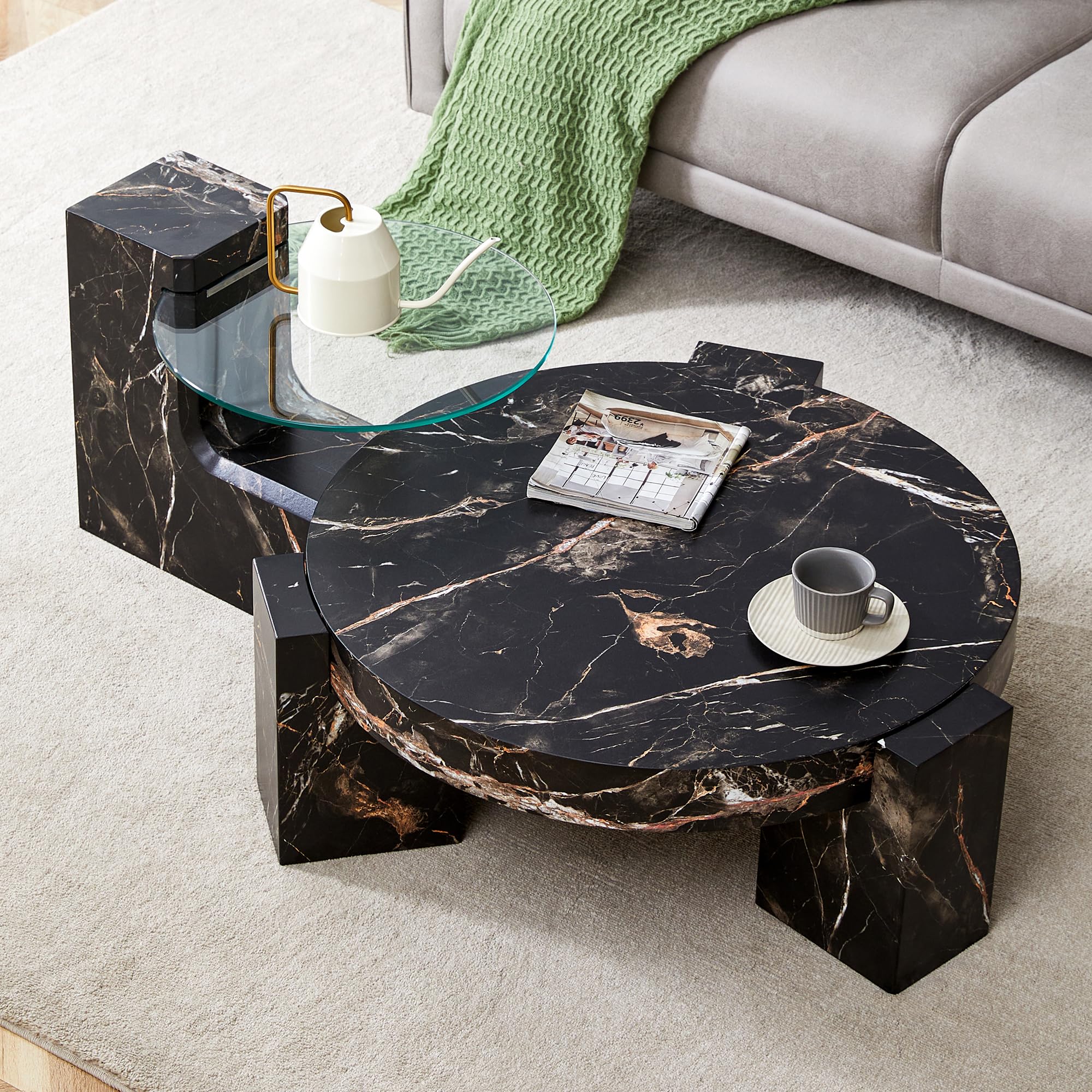 Modern Round Coffee Table Set of 2 - 30