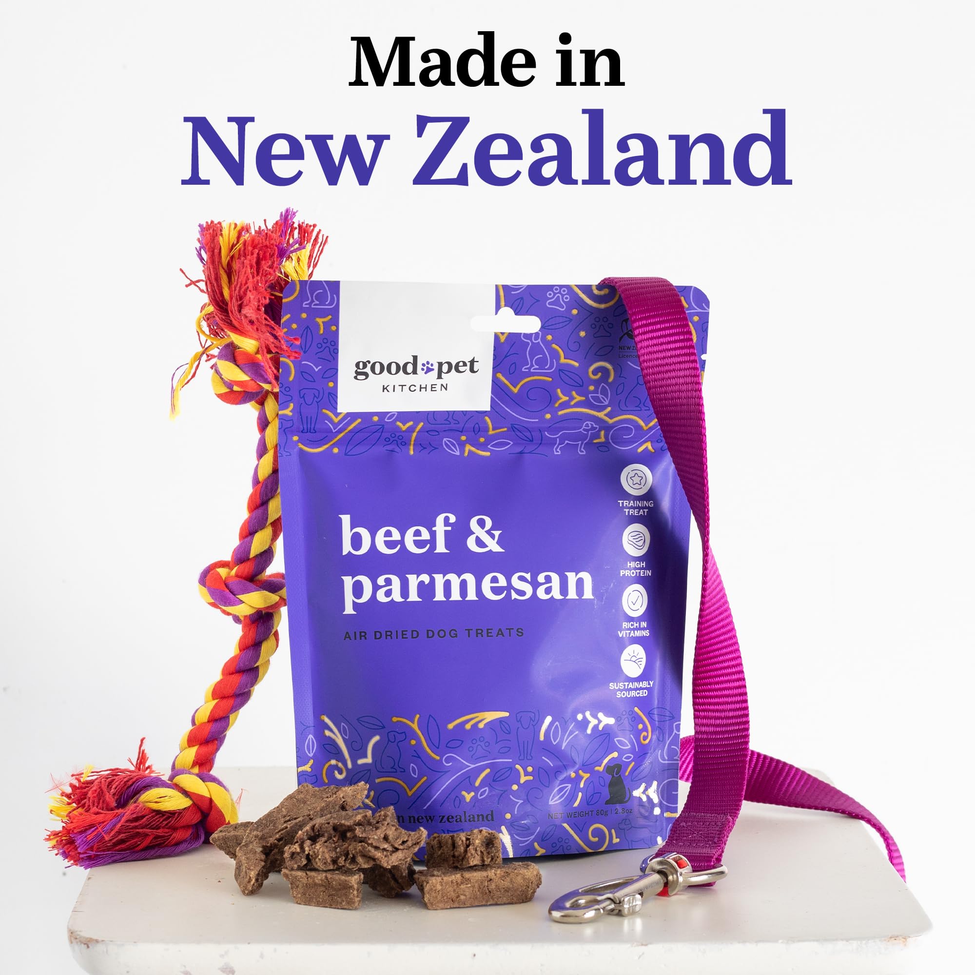 Natural Air-Dried Dog Treats - Grain Free Beef & Parmesan (2.8oz) for Training & Snacks