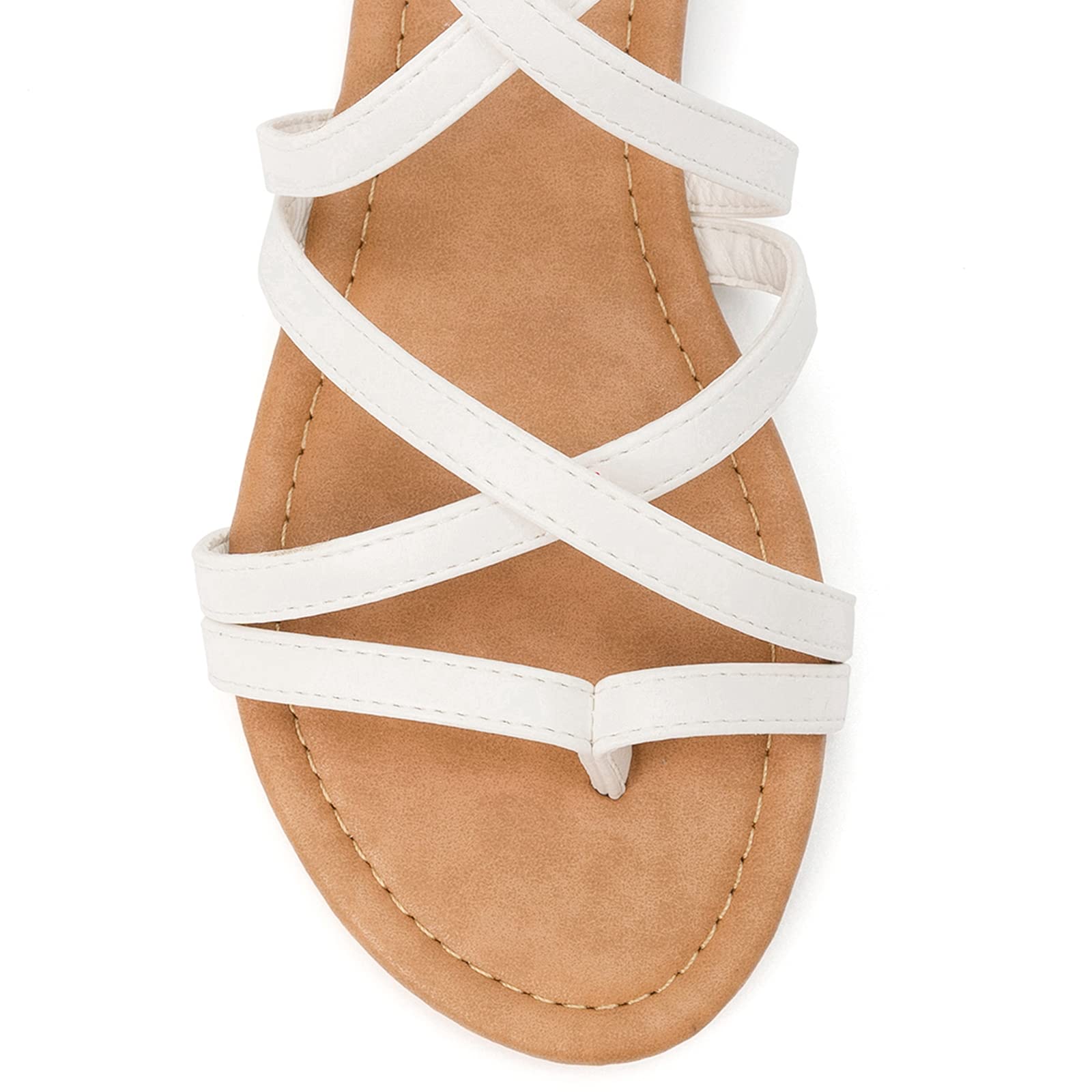 Luffymomo Women's Gladiator Sandals - Flat Fisherman Thong Sandals with Cross Straps | Comfortable Summer Beach Sandals for Walking, Vacation & Outdoor Activities