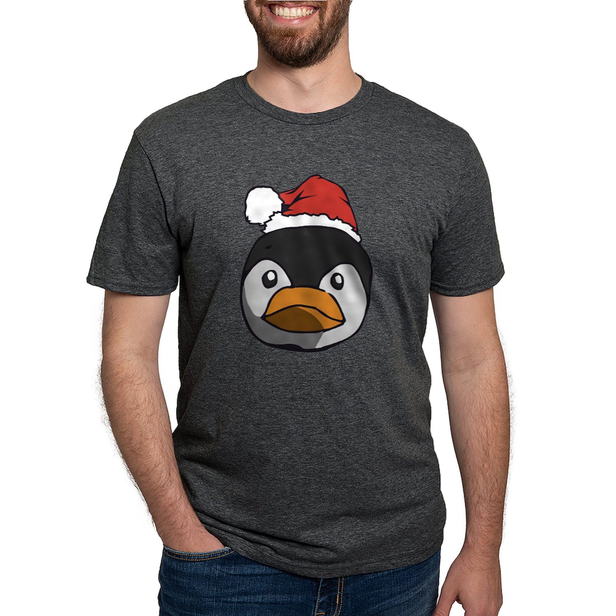 Santa Penguin Men's Tri-Blend T-Shirt - Soft Premium Cotton Blend Tee for Casual Wear & Holiday Gifts | CafePress