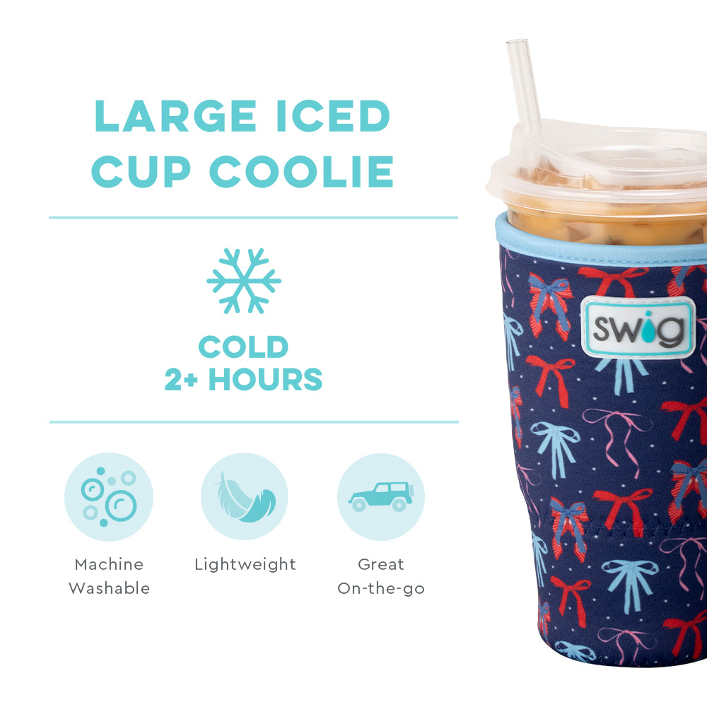 Miss Independence Large Iced Cup Coolie - Insulated Stainless Steel Tumbler with Lid & Straw for Coffee, Tea & Cold Drinks - Perfect for Beach, Pool Parties & Outdoor Adventures