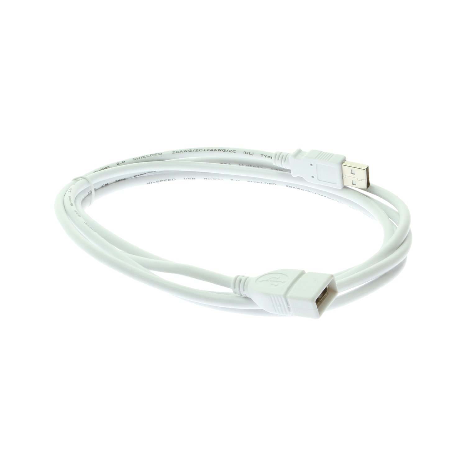 6ft USB 2.0 Extension Cable (A Male to A Female) - High Speed Data Transfer for Computer, Printer, Keyboard & Home Office Setup - White