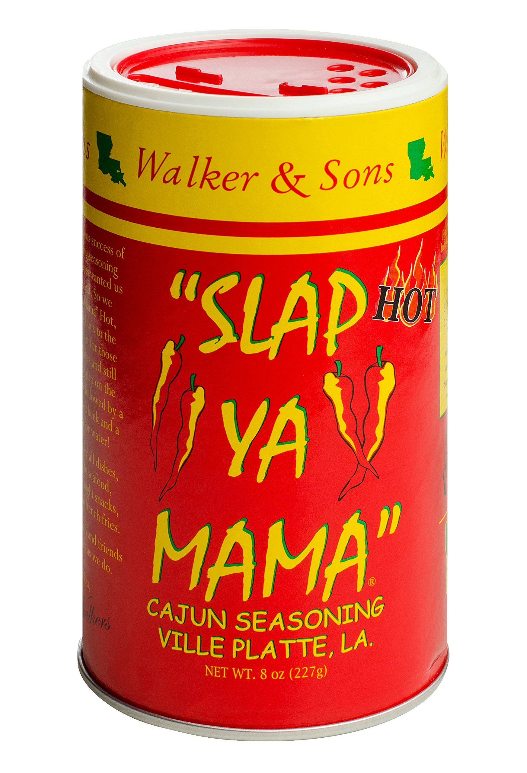 Slap Ya Mama Cajun Seasoning - Authentic Louisiana Hot Blend, No MSG, Kosher Certified, 8oz Can - Perfect for Gumbo, Jambalaya & Grilling