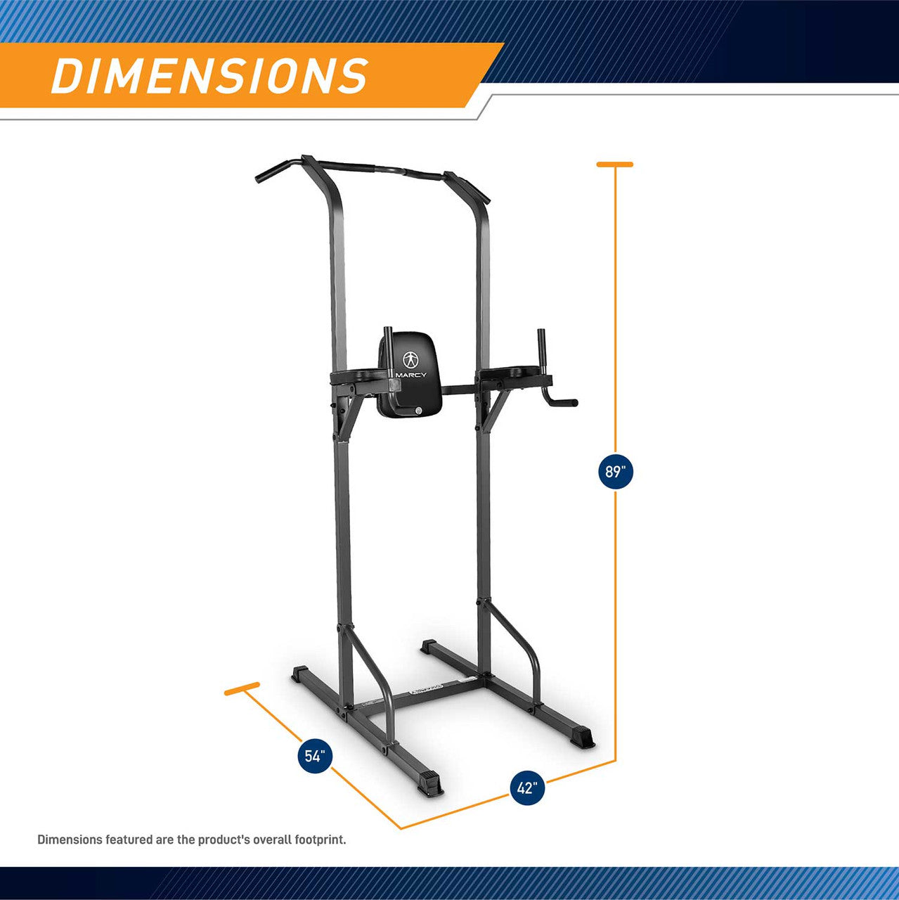 Marcy Power Tower TC 3515 - Adjustable Dip Station for Home Gym, Pull Up Bar & Push Up Stand - Perfect for Strength Training & Bodyweight Exercises at Home