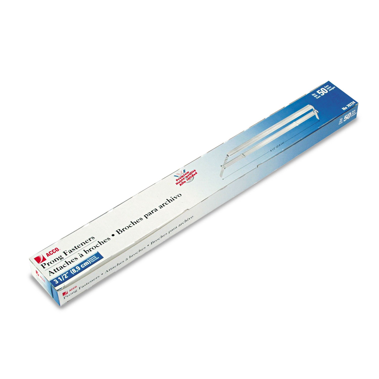 ACCO Premium 2-Piece 2-Prong Paper Fastener Sets - 3.5