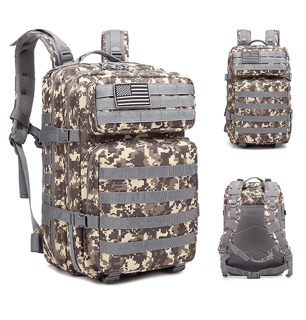 Tactical Backpack 45L Molle Army Rucksack for Hiking & Camping