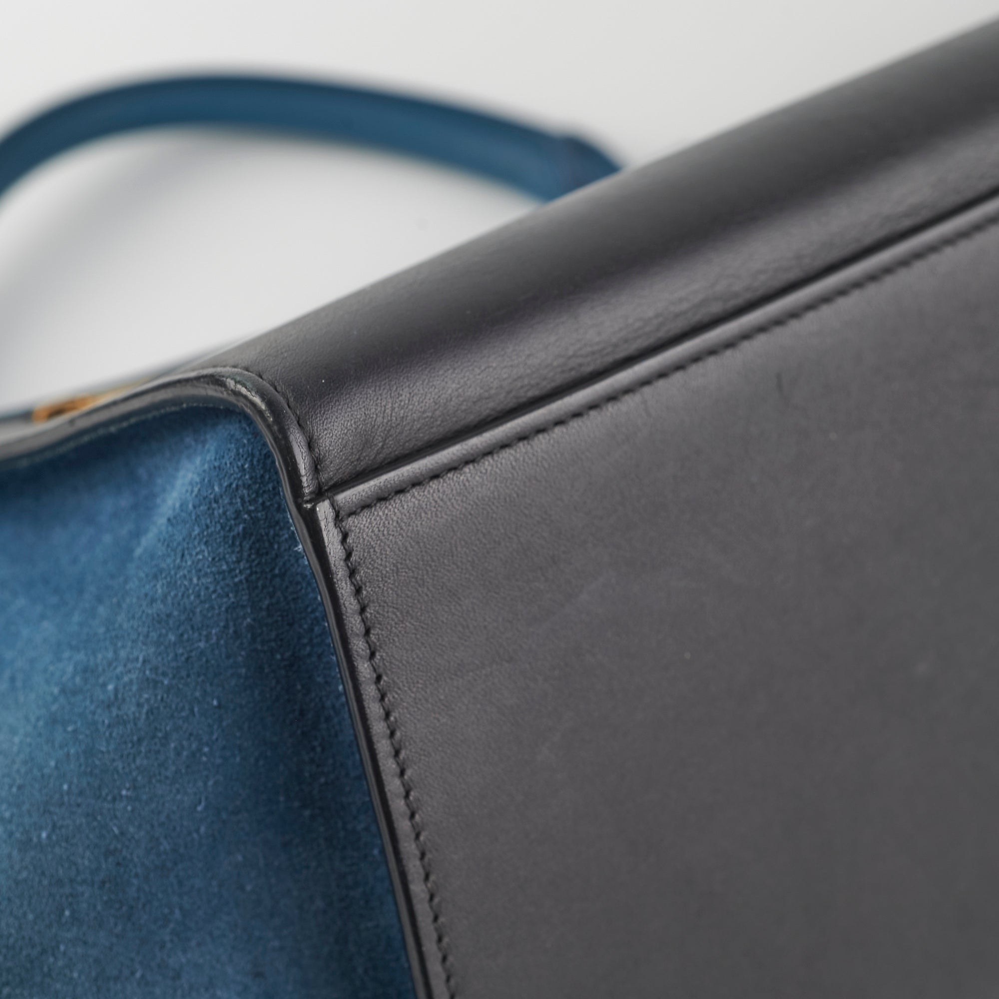 Celine Small Trapeze Handbag in Blue & Black | Luxury Crossbody Bag for Women | Perfect for Work, Travel & Evening Events