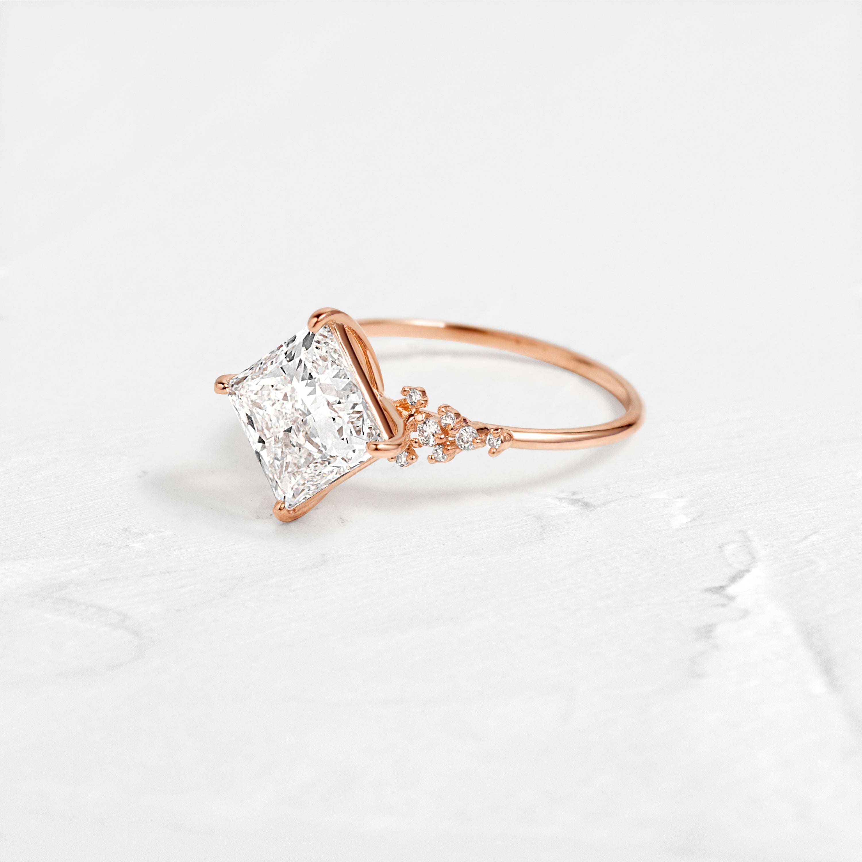 Elegant Damask Princess Cut Ring for Women - Perfect for Weddings, Engagements & Special Occasions