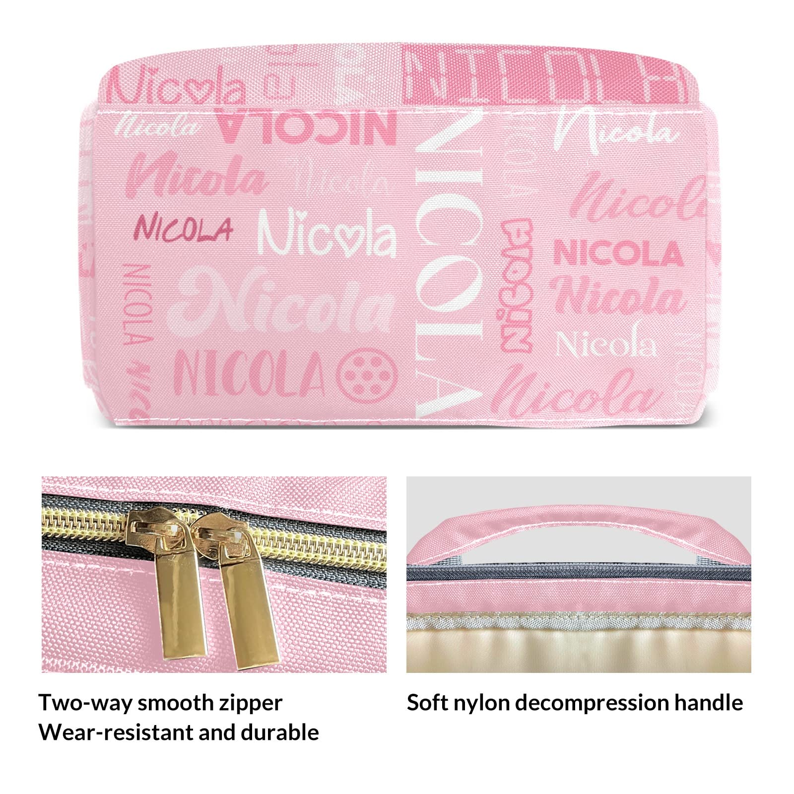 Large Capacity Custom Diaper Bag with Name - Multifunctional Personalized Baby Backpack for Girls & Boys | Waterproof Fashion Shoulder Bag & Travel Daypack for Moms | Perfect for Nursery, Daycare, Shopping & Family Outings