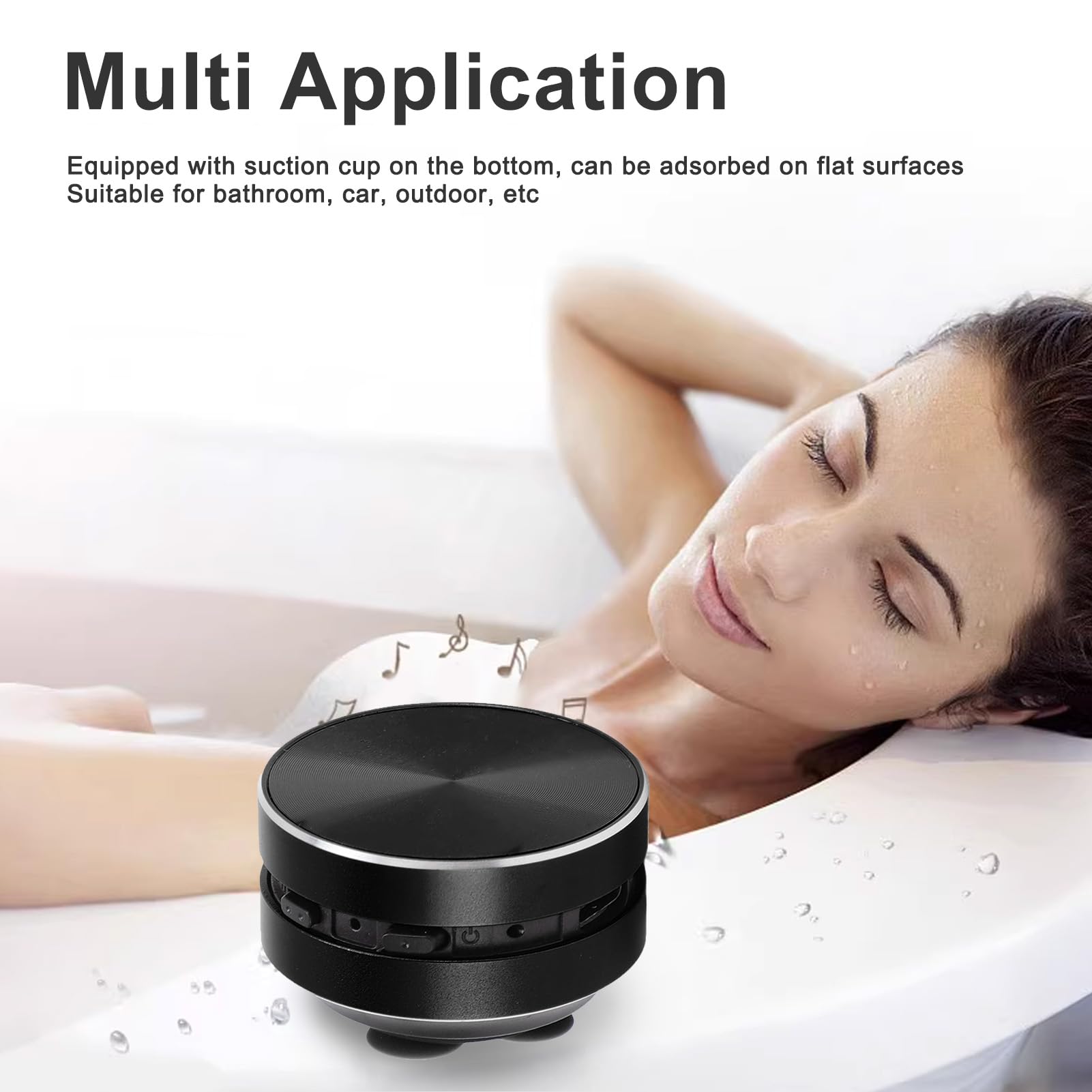 True Wireless Bone Conduction Speaker - Mini Portable Stereo Bass Speaker with Wall Mount & Desktop Stand | Compatible with iPhone, Tablets & More (Black) | Perfect for Home Office, Gym Workouts & Outdoor Activities