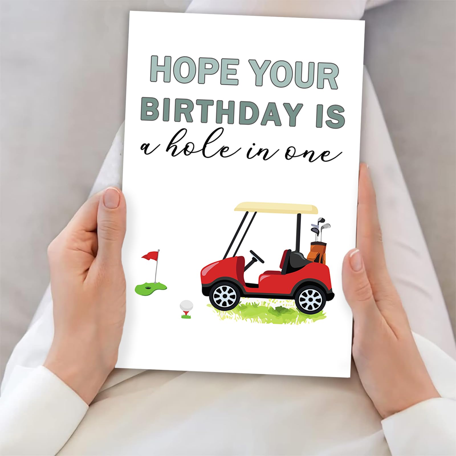 Funny Golf Birthday Card for Men - Perfect Golfer Gift with 'Hope Your Birthday Is A Hole In One' Message - Great for Golf Lovers, Dad, Husband & Friends - Ideal for Birthdays, Retirement & Golf Tournaments