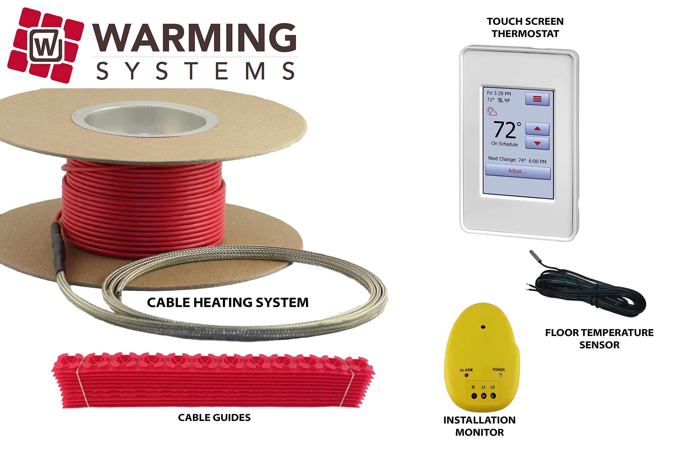 75 Sqft 120V Electric Tile Radiant Floor Heating System with Programmable Touch Screen Thermostat - Perfect for Bathroom, Kitchen & Basement Floor Warming