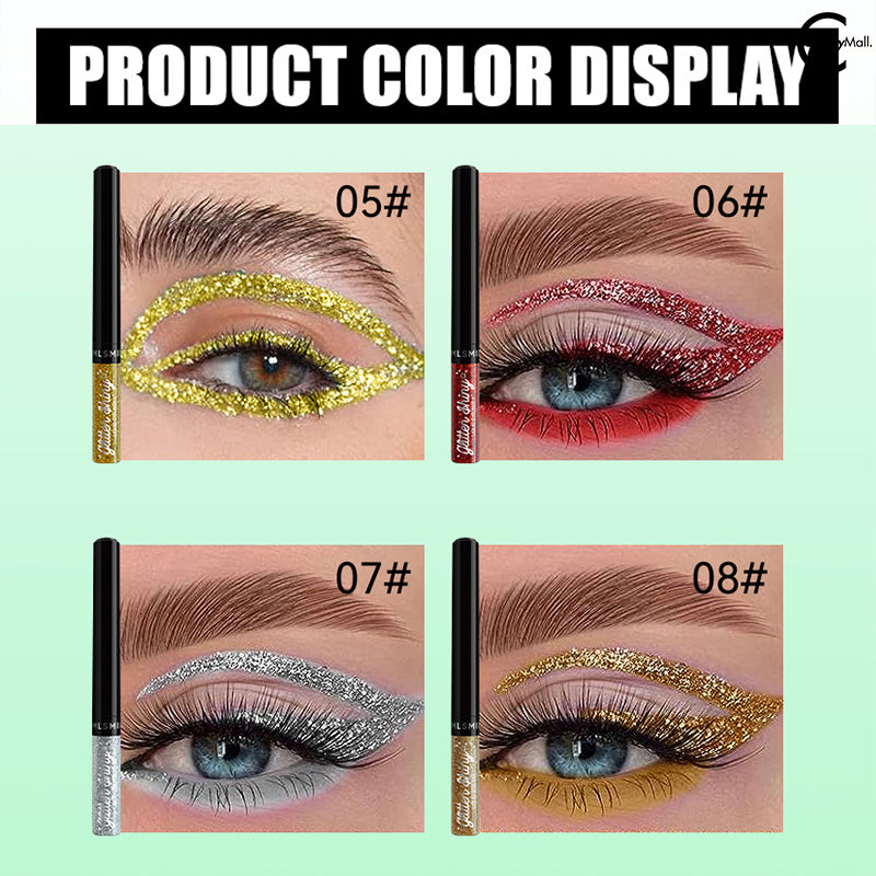 MLSMILE Waterproof & Long Lasting Glitter Liquid Eyeliner - Smudge Proof, Vibrant Colors for Party, Halloween & Cosplay Makeup