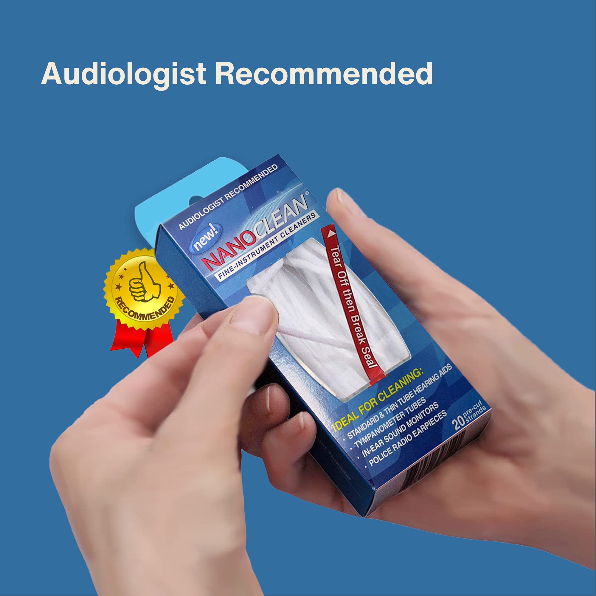 Premium Hearing Aid Cleaning Kit - 5 Packs of 100 Disposable Cleaning Strands - Gentle & Effective Hearing Aid & Earbud Cleaner Tool Set with Brush - Essential Hearing Aid Accessories for Daily Maintenance & Hygiene Care - Perfect for Seniors & Hearing Aid Users at Home or Travel