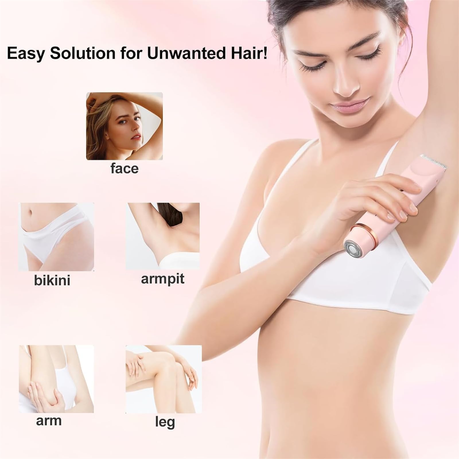 Whimsyard 2-in-1 Electric Shaver for Women - Bikini Trimmer & Body Hair Remover, Dual Head Rechargeable Lady Shaver for Smooth Skin - Perfect for Travel, Gym & Everyday Personal Grooming